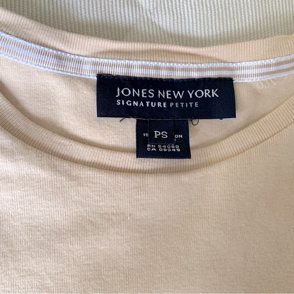 Jones New York Signature 100% cotton tops lot of 2 crew neck brown & creamy tan - Picture 14 of 16